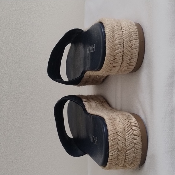 Prada Denim Embroidered Platform Espadrilles Sz 39 / US 8.5-9 - Picture 5 of 12